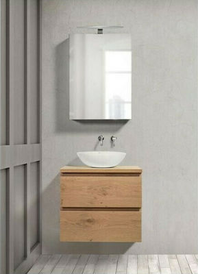 Mabo Single 060 Cabinet de baie fără chiuvetă με Καθρέφτη M60xL60xH Stejar Mabo Single 060 Cabinet de baie fără chiuvetă με Καθρέφτη M60xL60xH Stejar