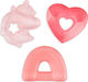 Itzy Ritzy Unicorn Heart Rainbow Teething Ring Silicone for 3 m+ 3 Pieces