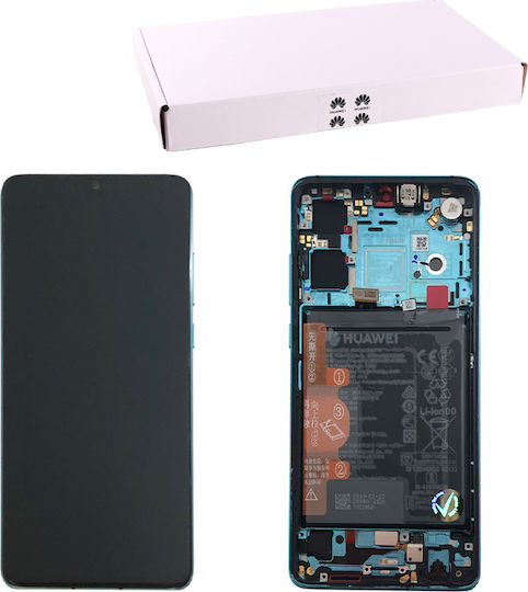 Huawei Οθόνη με Μηχανισμό Αφής και Πλαίσιο για Huawei P30 (Μπλε)