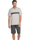 Odyssey Men's Summer Cotton Pajamas Set Gray