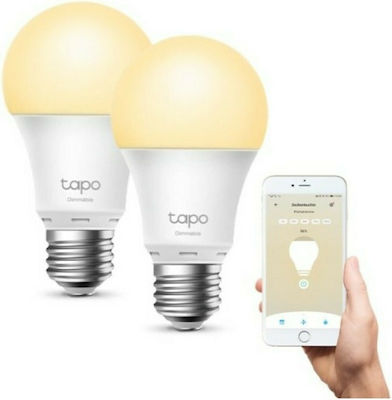 TP-LINK Tapo L510E Becuri inteligente LED 8.7W pentru Soclu E27 alb cald 806lm Reglabil în intensitate 2buc