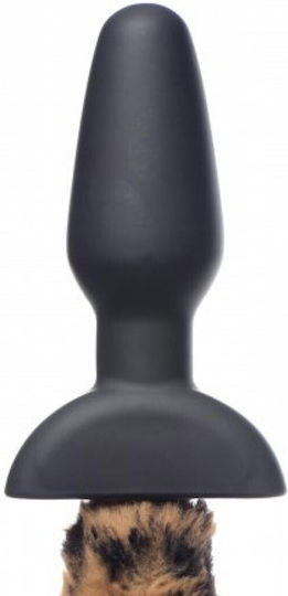 XR Tailz Moving & Vibrating Anal Plug Panther Tail Anal Plug with Wireless Functionality and Vibration Brown