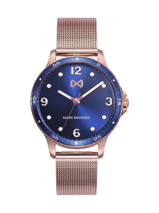 Mark Maddox Watch with Pink Gold Metal Bracelet
