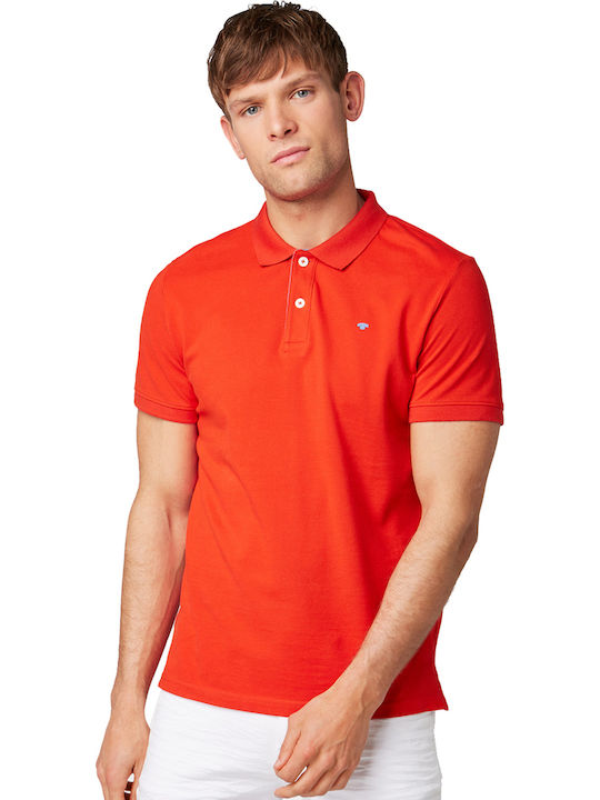 Tom Tailor Ανδρικό T-shirt Polo Κόκκινο