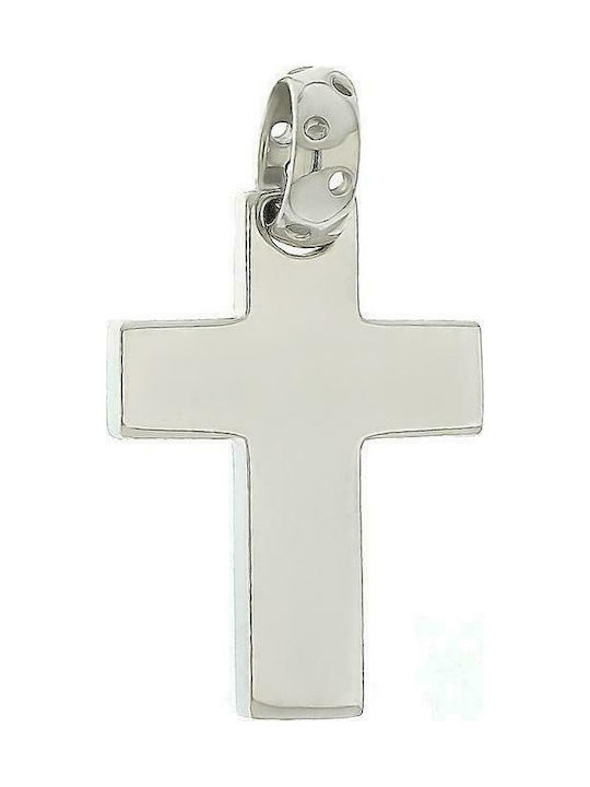 Q-Jewellery Herren Weißgold Kreuz 14K