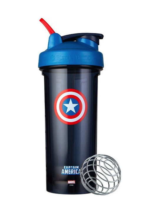 Blender Bottle Marvel Pro Series Shaker Πρωτεΐνης 820ml Πλαστικό Μπλε Captain America