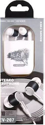 EV-207 In-ear Handsfree Headphones with Connector 3.5mm White
