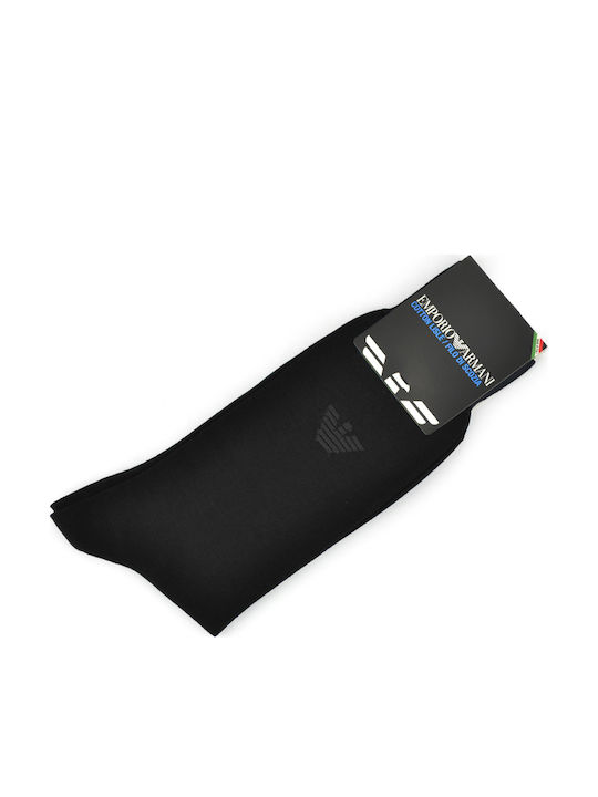 Emporio Armani Men's Solid Color Socks Black