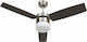 vidaXL Ceiling Fan 108cm with Light Fixture Brown / Silver