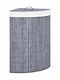 vidaXL Laundry Basket Bamboo Folding with Cap 52.3x37x65cm Gray