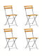 Zappeion-Stuhl Hölzernes Bistro Acacia 4Stück 40x39x79εκ.