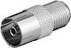 ATC Coaxial Female To F-Connector Female Converter Silver 1 Piece 03.003.0026