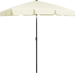 vidaXL Foldable Beach Umbrella Sand Diameter 1.8m with UV Protection Yellow of the
