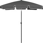 vidaXL Foldable Beach Umbrella Anthracite Diameter 1.8m with UV Protection Gray