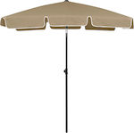 vidaXL Taupe Foldable Beach Umbrella Beige-Grey Diameter 1.8m with UV Protection Beige