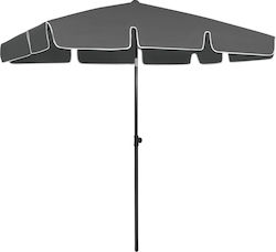 vidaXL Foldable Beach Umbrella Anthracite Diameter 2m with UV Protection Gray