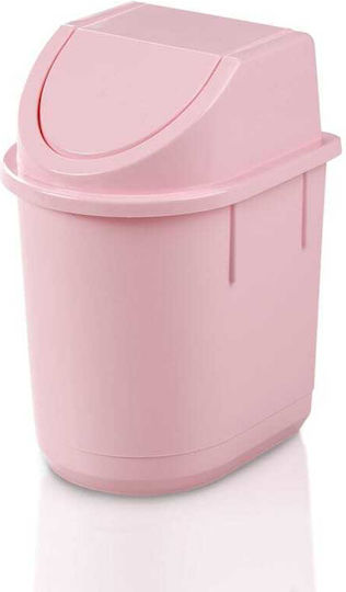 Viosarp Plastic Waste Bin with Floating Lid Pink 1.5L