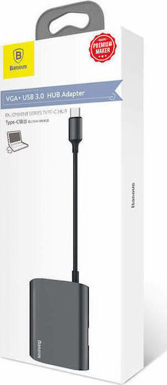 Baseus Enjoyment Series Конвертор USB-C мъжки към VGA женски Сив 1бр