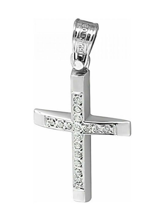 Triantos Weißgold Kreuz 14K