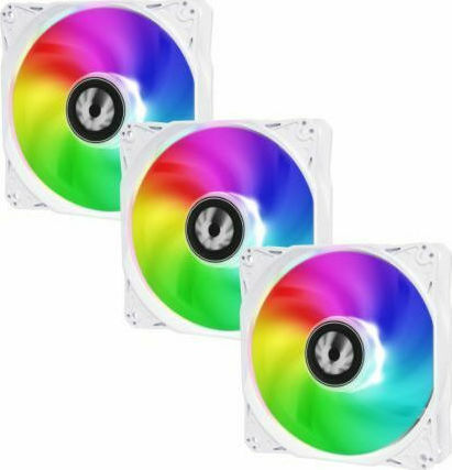 BitFenix Spectre SE Вентилатор За Кутия 120mm (1200rpm) с ARGB Осветление и Свързване 3-Pin 3бр Бял