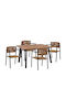 Set Sala De Mese Pentru Exterior 5 Piese Antracit - Bej