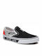 Korean Typography Classic Women's Canvas Slip-Ons Racing Red/True Blue