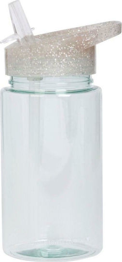 A Little Lovely Company Kinderflasche Kunststoff mit Strohhalm Transparent 450ml