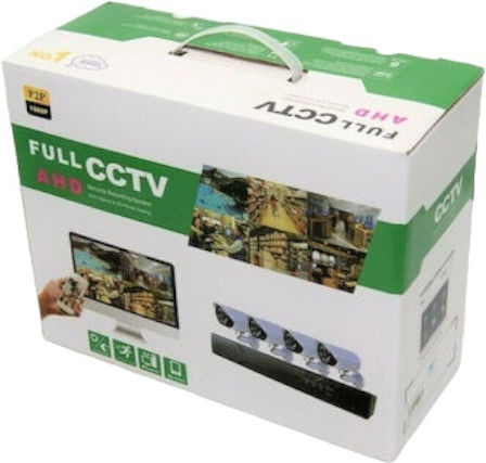 Surveillance System 4 Cameras Cameras Analog 1080p with Recorder
