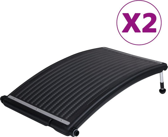 vidaXL Panou de Încălzire pentru Piscină din Aluminiu 110x65 cm Negru 2 buc