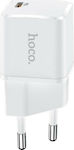 Hoco Φορτιστής Χωρίς Καλώδιο με Θύρα USB-C 20W Power Delivery Λευκός (N10 STARTER)