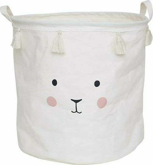 Jabadabado Children's Storage Basket made of Fabric Bunny White 40x40cm 1pcs