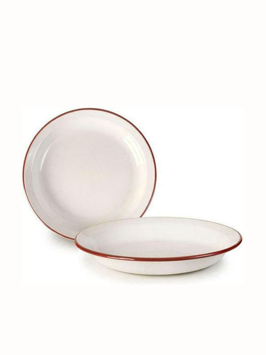 Ibili Bordeaux Plate Soup Emaye White with Diameter 24cm