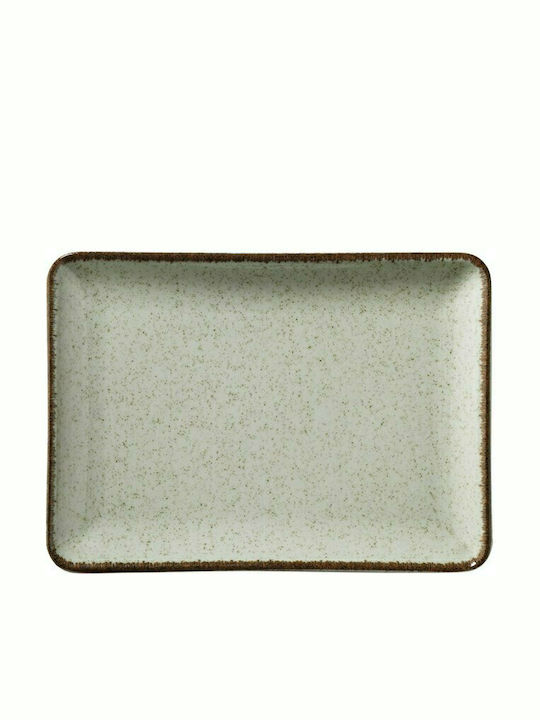 Max Home Mood Teller Untiefe Rechteckig aus Porzellan Grün 27x20cm