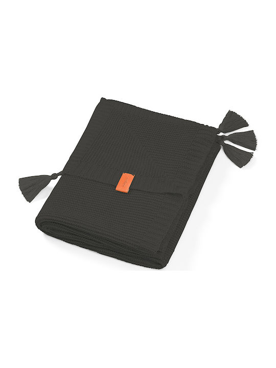 Babyono Κουβέρτα Αγκαλιάς & Λίκνου Πλεκτή Γκρι 75x100εκ.