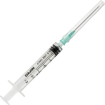 Nipro Σύριγγα 2.5ml με Βελόνα 23G 1 1/4" Syringe 23G 2.5ml 1pcs