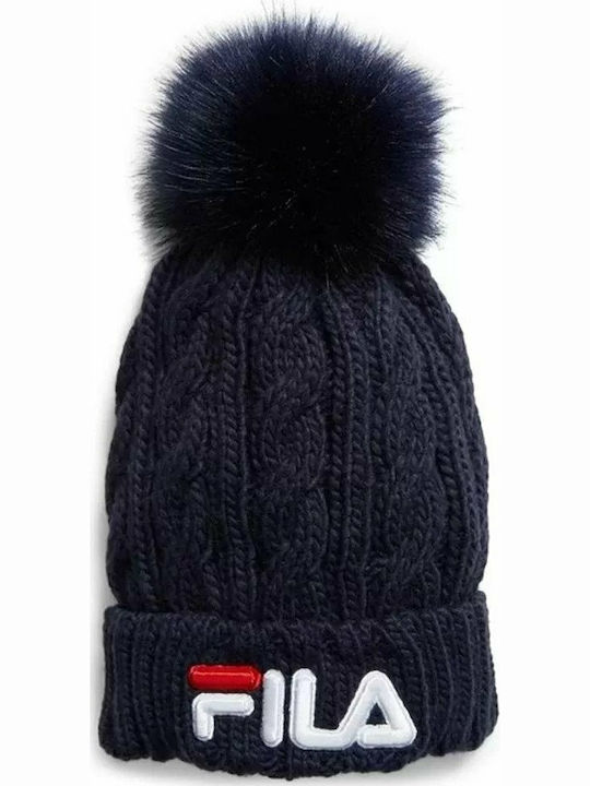 Pom Pom Beanie Ανδρικός Σκούφος Πλεκτός σε Navy Μπλε χρώμα