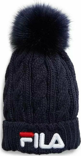 Pom Pom Beanie Ανδρικός Σκούφος Πλεκτός σε Navy Μπλε χρώμα