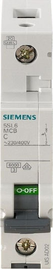 Siemens Автоматичен Прекъсвач 25Спецификация Еднополюсен AC/DC 5SL6 125-7