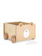 Navaris Children's Storage Box made of Wood Wooden Storage Box for Toys with Wheels Green 25.5x24x20cm 1pcs