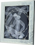 Prince Silvero Tabletop Rectangle Wedding Crown Case / Photo Frame Silver/White 25x20cm