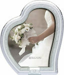 Slevori Tabletop Heart Shaped Wedding Crown Case / Photo Frame Silver 25x20cm