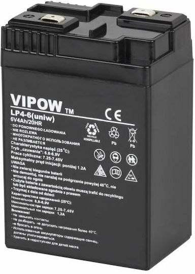 Vipow LP4-6 Μπαταρία UPS με Χωρητικότητα 4Ah και Τάση 6V