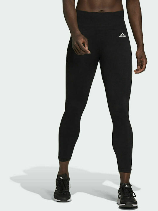 Adidas Aeroknit Seamless 7/8 Yoga Γυναικείο Cropped Κολάν Ψηλόμεσο Μαύρο