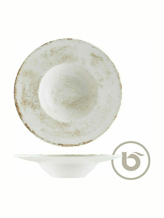 Bonna Nacrous Matt Plate Pasta made of Porcelain Beige with Diameter 28cm