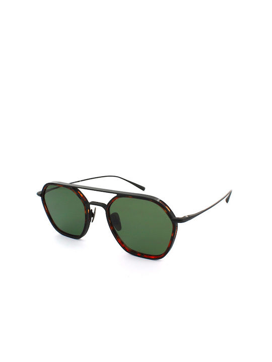 Brett Phil Men's Sunglasses with Brown Tartaruga Frame and Green Lens