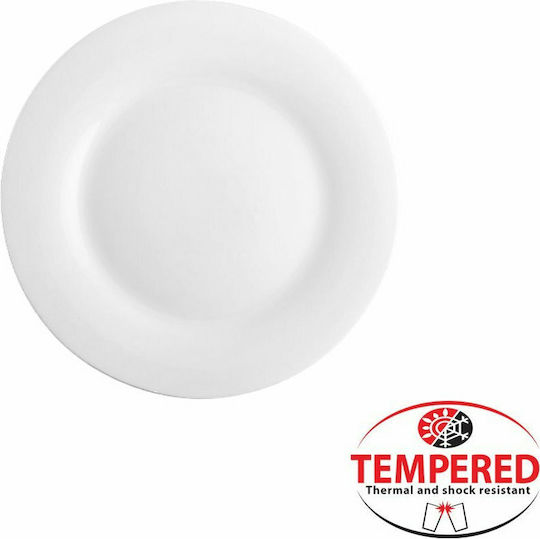 Cok Spain Elba Glass Shallow Plate White 25cm Cok Spain Elba Glass Shallow Plate White 25cm