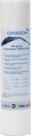 Oxygon Ersatz-Wasserfilter Zentrales Wasserfiltersystem aus Polypropylen 10" PP-Series 1 μm (Mikrometer)