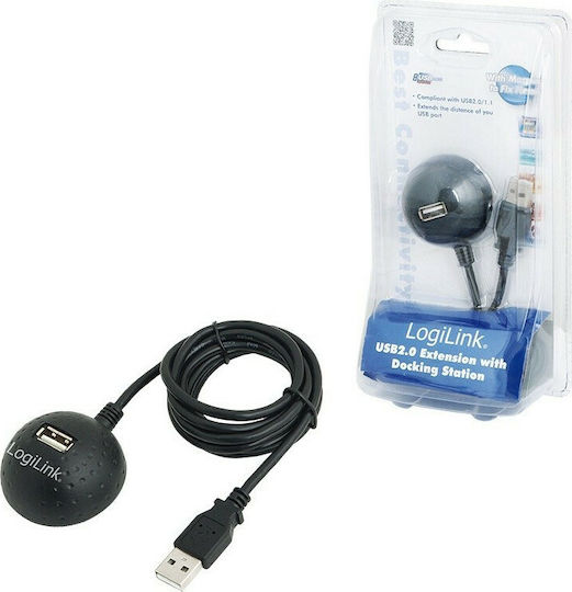 LogiLink USB 2.0 Cable USB-A male - USB-A female Μαύρο 1.5m (CU0013B)