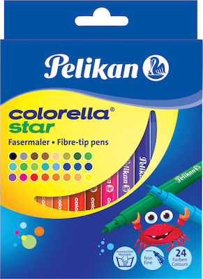 Pelikan Colorella Star Washable Drawing Markers Thin Set 24 Colors