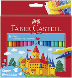Faber-Castell 5542 Washable Drawing Markers Thin Set 36 Colors